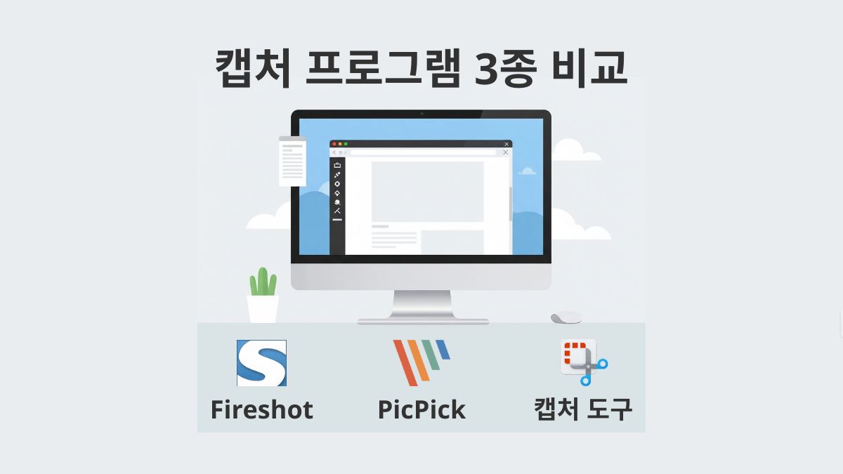 블로그 운영에 유용한 캡처 프로그램 Fireshot, 픽픽, 윈도우 캡처 도구 이미지